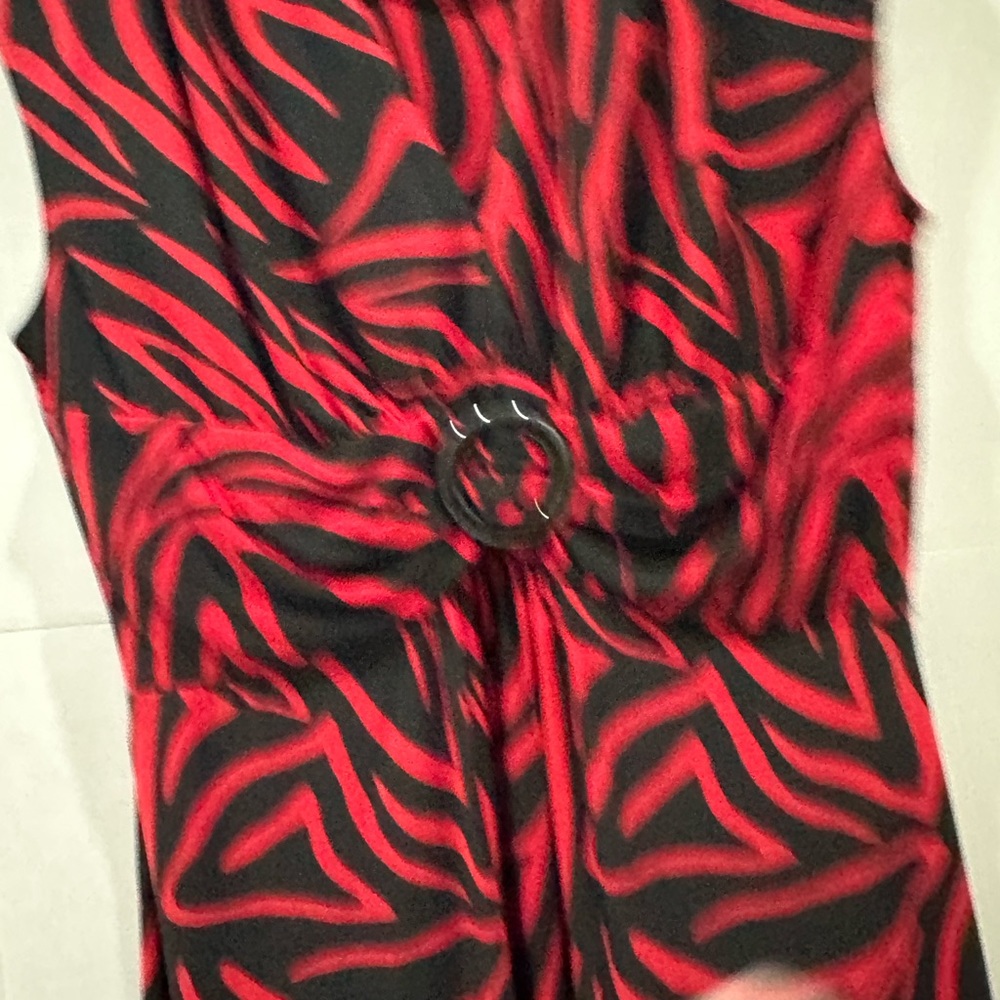 Glamour Red & Black Zebra Print Sleeveless Dress size 12 - Picture 6 of 6